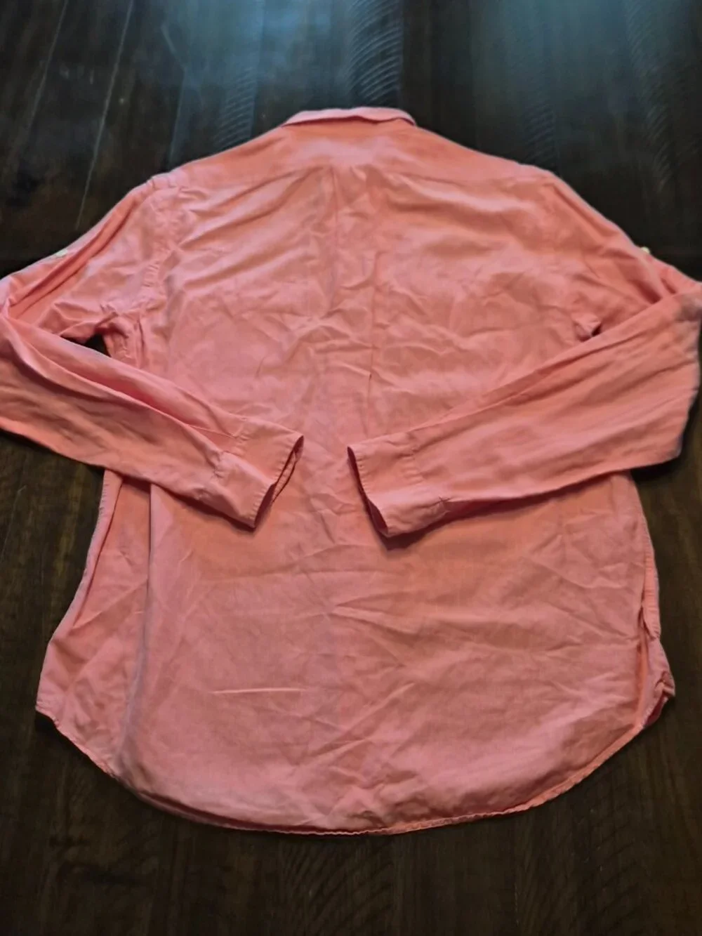 Polo Ralph Lauren Shirt Mens M Pink Linen Silk Blend Long Sleeve Roll Tab G813